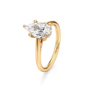 Cathedral Plain Basket Pear Engagement Ring