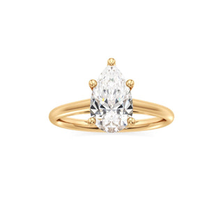 Cathedral Plain Basket Pear Engagement Ring