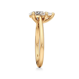 Cathedral Plain Basket Pear Engagement Ring