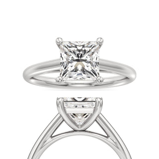 Cathedral Plain Basket Pear Engagement Ring