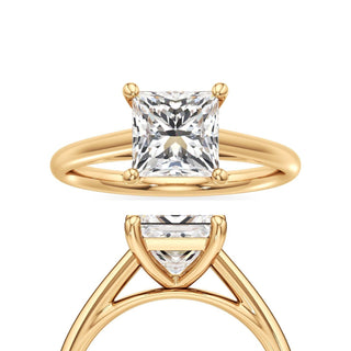 Cathedral Plain Basket Pear Engagement Ring