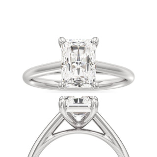 Cathedral Plain Basket Pear Engagement Ring