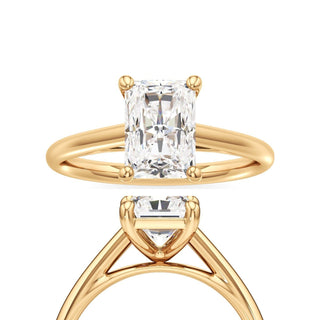Cathedral Plain Basket Pear Engagement Ring