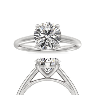 Cathedral Plain Basket Round Engagement Ring
