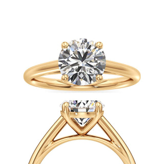 Cathedral Plain Basket Round Engagement Ring