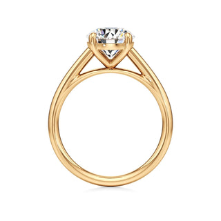Cathedral Plain Basket Pear Engagement Ring