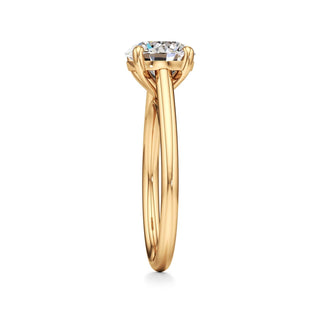 Cathedral Plain Basket Pear Engagement Ring