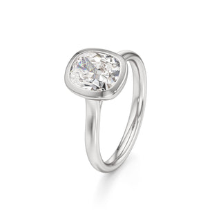 Cathedral Plain Bezel Emerald Engagement Ring