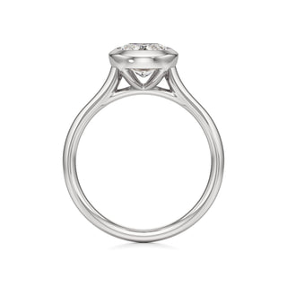 Cathedral Plain Bezel Emerald Engagement Ring