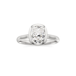 Cathedral Plain Bezel Emerald Engagement Ring