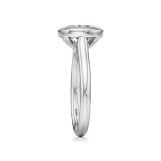 Cathedral Plain Bezel Emerald Engagement Ring