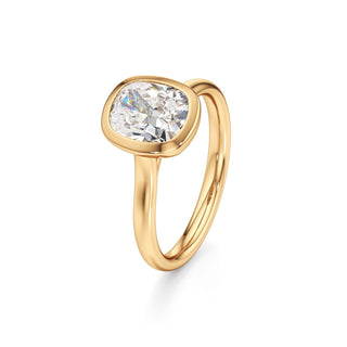 Cathedral Plain Bezel Emerald Engagement Ring