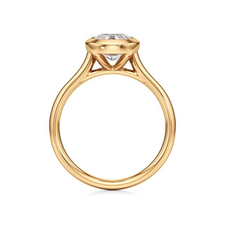 Cathedral Plain Bezel Emerald Engagement Ring