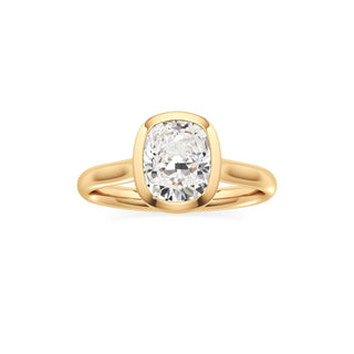 Cathedral Plain Bezel Emerald Engagement Ring
