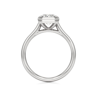 Cathedral Plain Bezel Emerald Engagement Ring