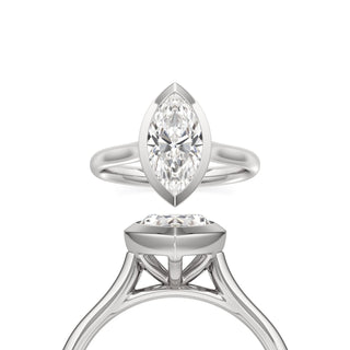 Cathedral Plain Bezel Emerald Engagement Ring