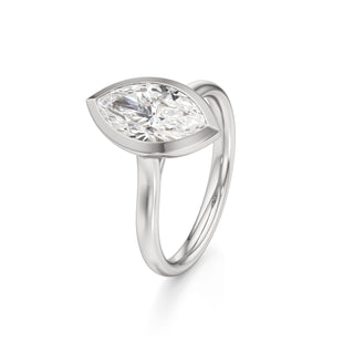 Cathedral Plain Bezel Emerald Engagement Ring