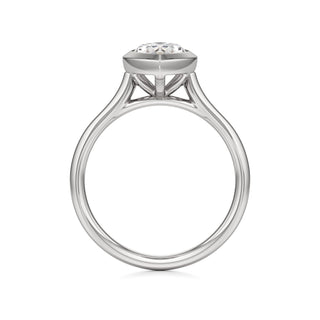 Cathedral Plain Bezel Emerald Engagement Ring