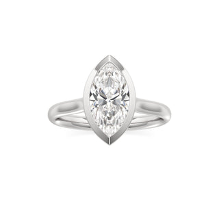 Cathedral Plain Bezel Emerald Engagement Ring