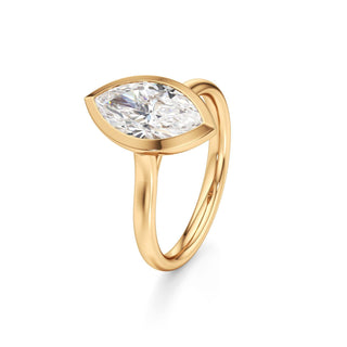 Cathedral Plain Bezel Emerald Engagement Ring