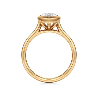 Cathedral Plain Bezel Emerald Engagement Ring