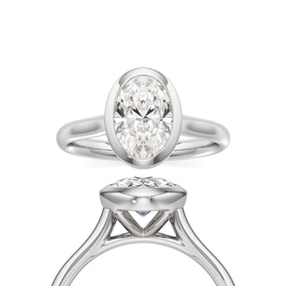 Cathedral Plain Bezel Emerald Engagement Ring