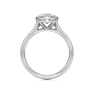 Cathedral Plain Bezel Emerald Engagement Ring