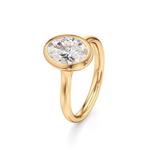 Cathedral Plain Bezel Emerald Engagement Ring