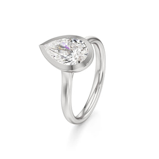 Cathedral Plain Bezel Emerald Engagement Ring