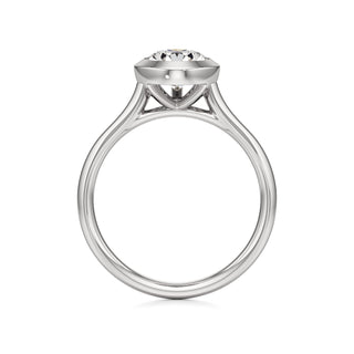Cathedral Plain Bezel Emerald Engagement Ring