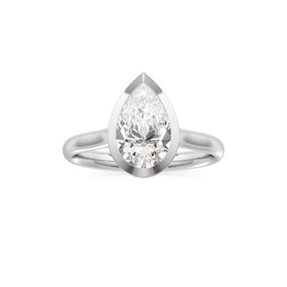 Cathedral Plain Bezel Emerald Engagement Ring
