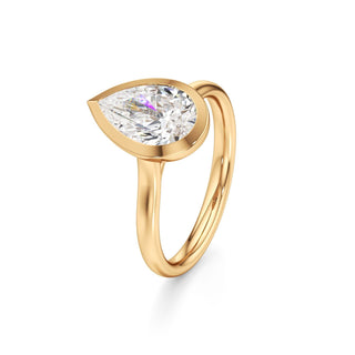 Cathedral Plain Bezel Emerald Engagement Ring
