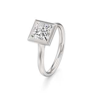 Cathedral Plain Bezel Emerald Engagement Ring