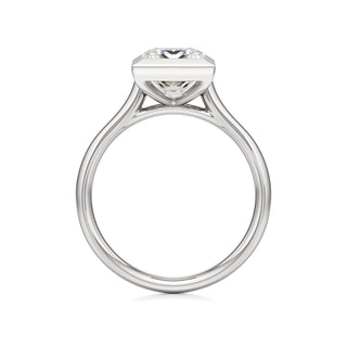 Cathedral Plain Bezel Emerald Engagement Ring