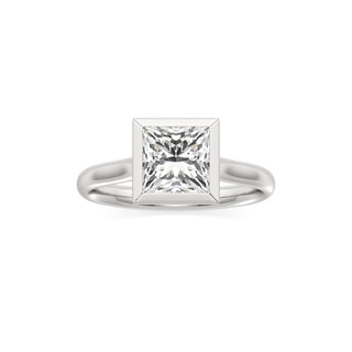 Cathedral Plain Bezel Emerald Engagement Ring