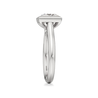 Cathedral Plain Bezel Emerald Engagement Ring