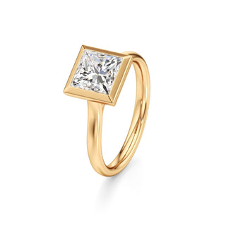 Cathedral Plain Bezel Emerald Engagement Ring
