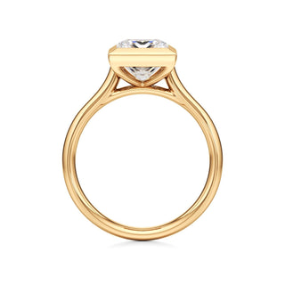 Cathedral Plain Bezel Emerald Engagement Ring
