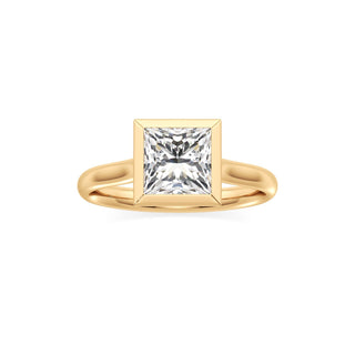 Cathedral Plain Bezel Emerald Engagement Ring