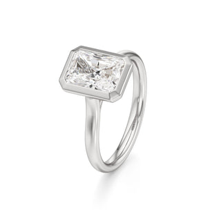Cathedral Plain Bezel Emerald Engagement Ring