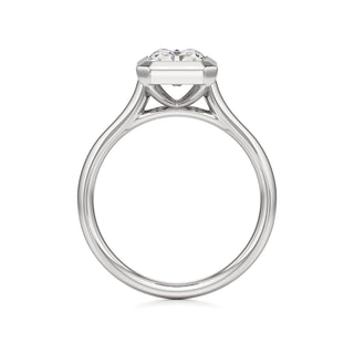 Cathedral Plain Bezel Emerald Engagement Ring