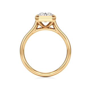 Cathedral Plain Bezel Emerald Engagement Ring