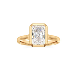 Cathedral Plain Bezel Emerald Engagement Ring