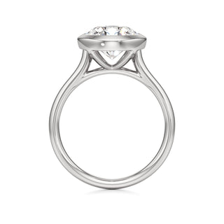 Cathedral Plain Bezel Emerald Engagement Ring
