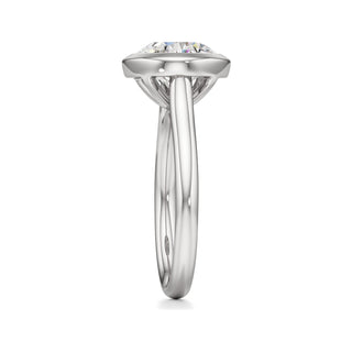 Cathedral Plain Bezel Emerald Engagement Ring