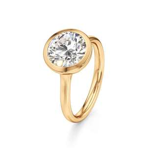 Cathedral Plain Bezel Emerald Engagement Ring