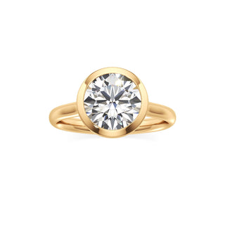 Cathedral Plain Bezel Emerald Engagement Ring