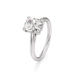 Cathedral Plain Diamond Basket Pear Engagement Ring