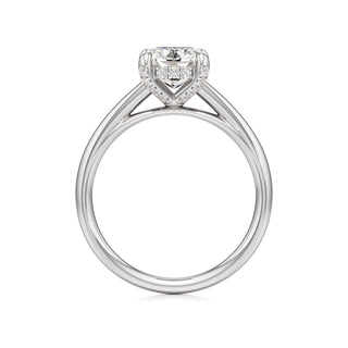 Cathedral Plain Diamond Basket Pear Engagement Ring