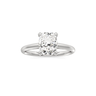 Cathedral Plain Diamond Basket Pear Engagement Ring